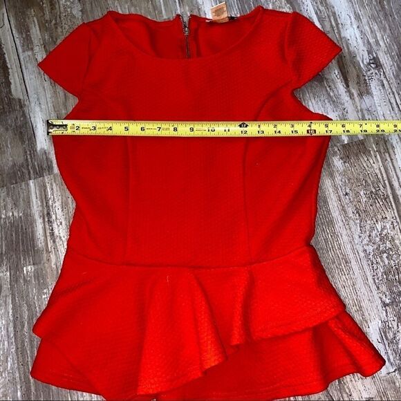 ARDEN B Orange Peplum Knit Top - Picture 5 of 6